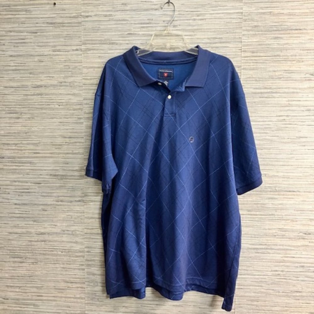 NWT!  SADDLEBRED - Size XXL - Men's Blue Argyle Patterned Shirt - Collared